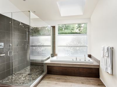 Open Shower Space with Natural Stone