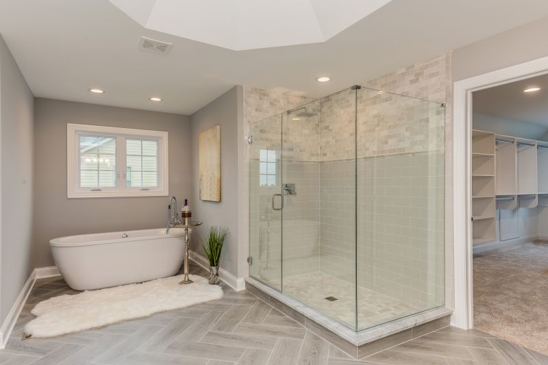 Corner Shower with Glass Walls